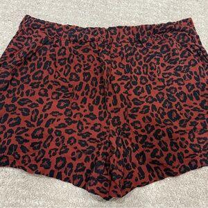 Nine West brown  and Black Leopard Print High Waist Shorts